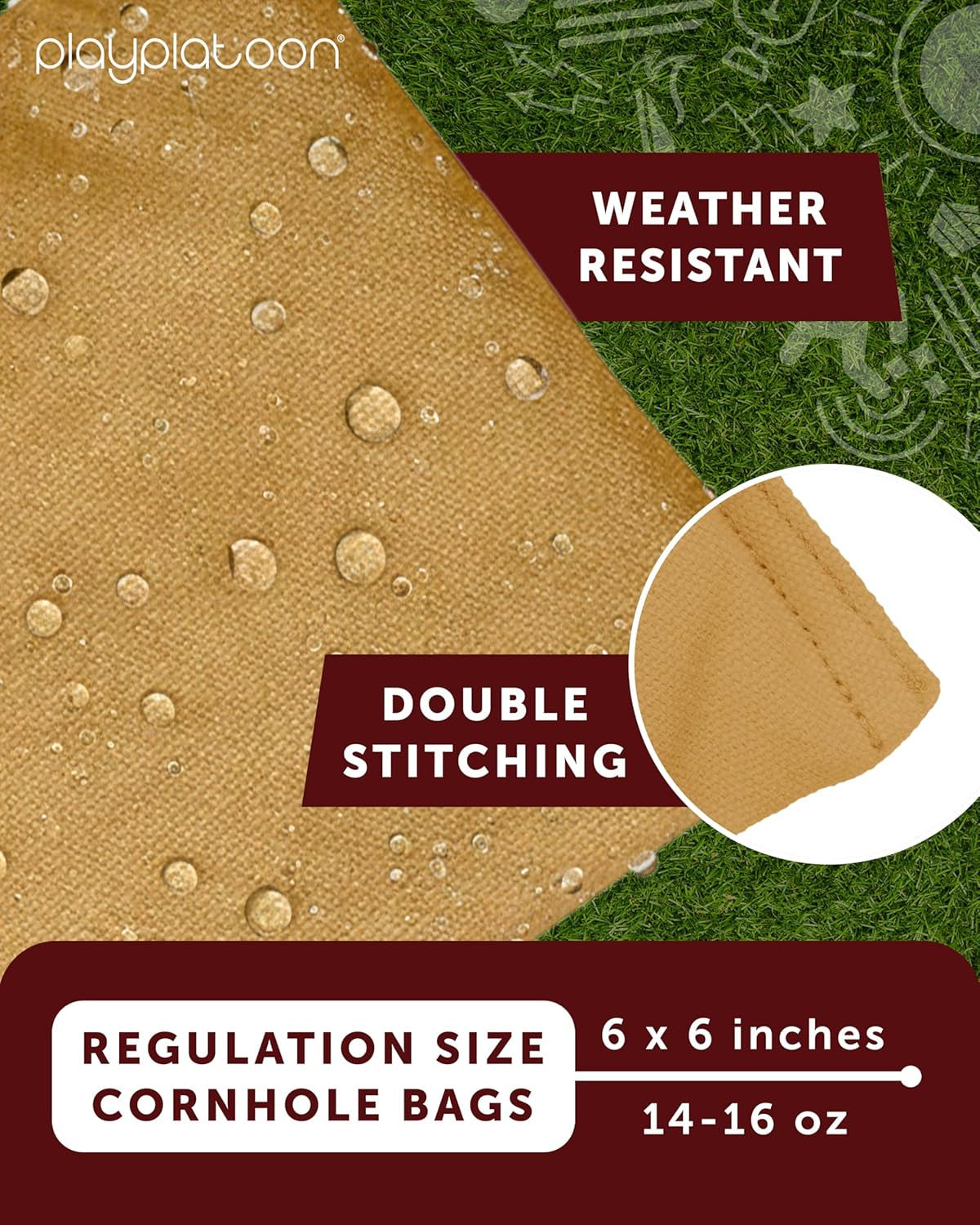 Cornhole Bags Set of 8 Regulation Size & Weight Duck Cloth | Weather Resistant Duck Cloth Corn Hole Bean Bags for Backyard, Tailgating & Outdoor Toss Game, Carrying Bag, Double Stitching
