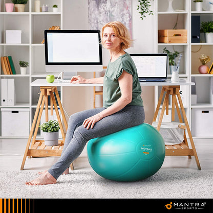 Exercise Ball – Yoga Ball for Pilates & Fitness - Birthing for Pregnancy, Stability, Core, Balance, Therapy for Physical Rehab, Workout for Home Gym & Office Chair, Fast Pump Included